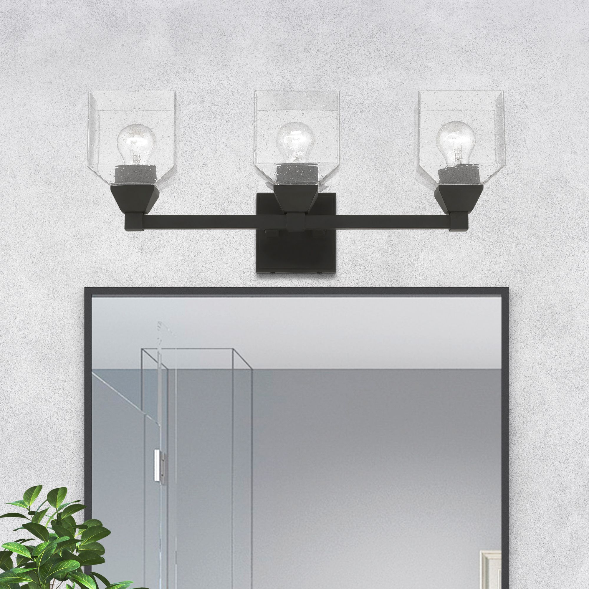 Aragon 3 Light Black Vanity Sconce