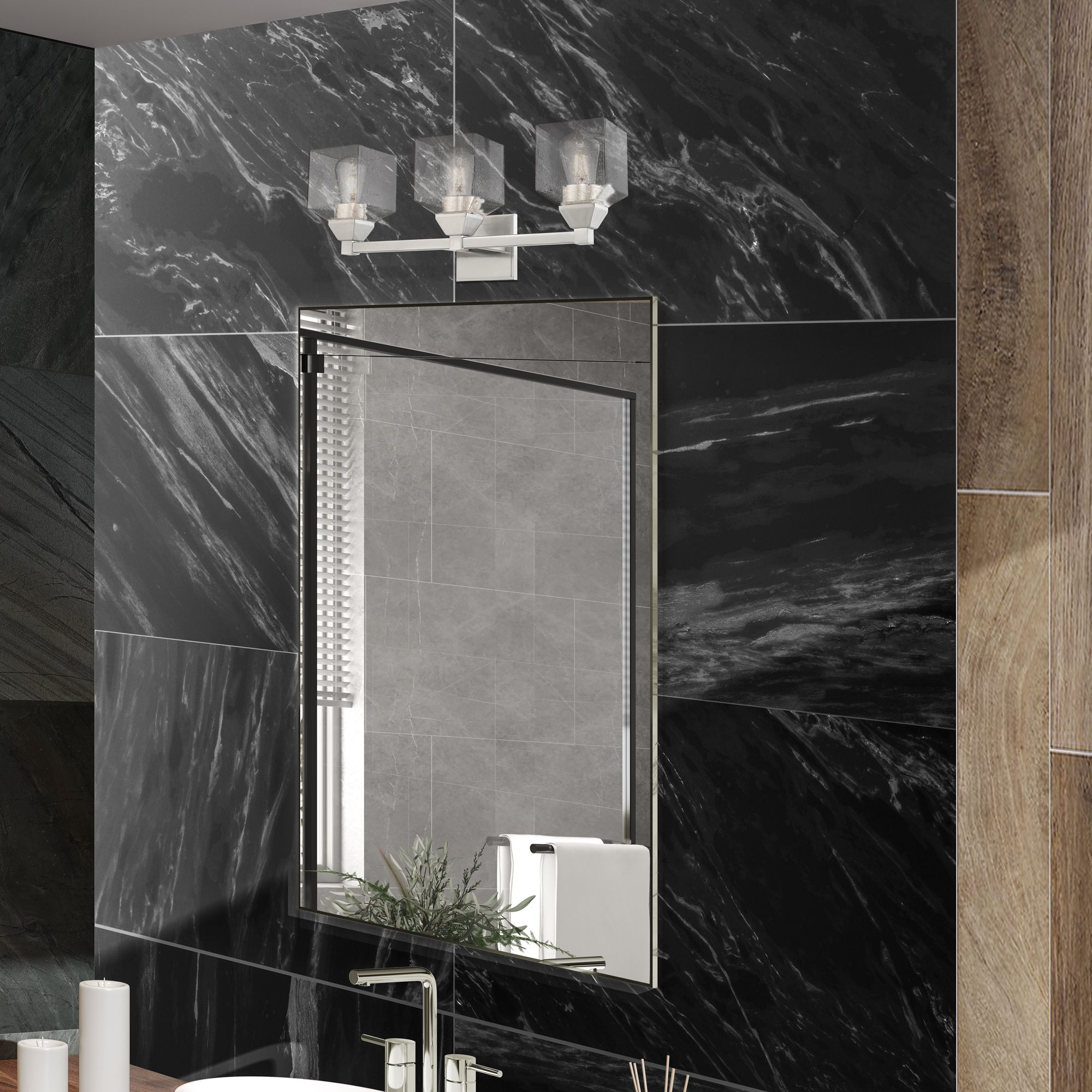 Aragon 3 Light Brushed Nickel Bath Vanity