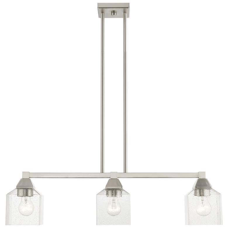 Image 1 Aragon 3 Light Brushed Nickel Linear Chandelier