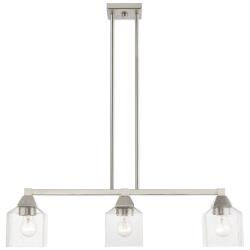 Aragon 3 Light Brushed Nickel Linear Chandelier