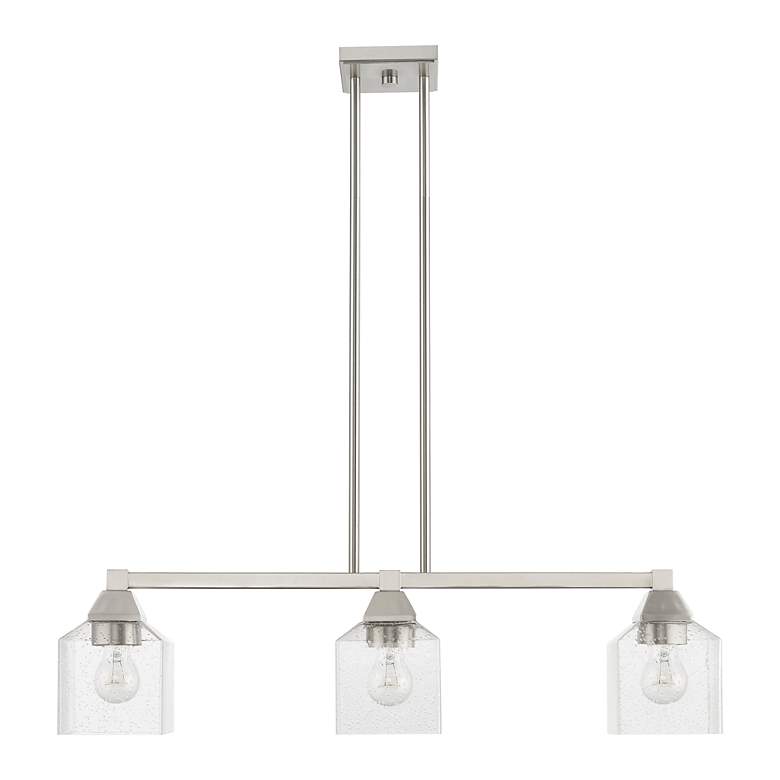 Image 3 Aragon 3 Light Brushed Nickel Linear Chandelier more views