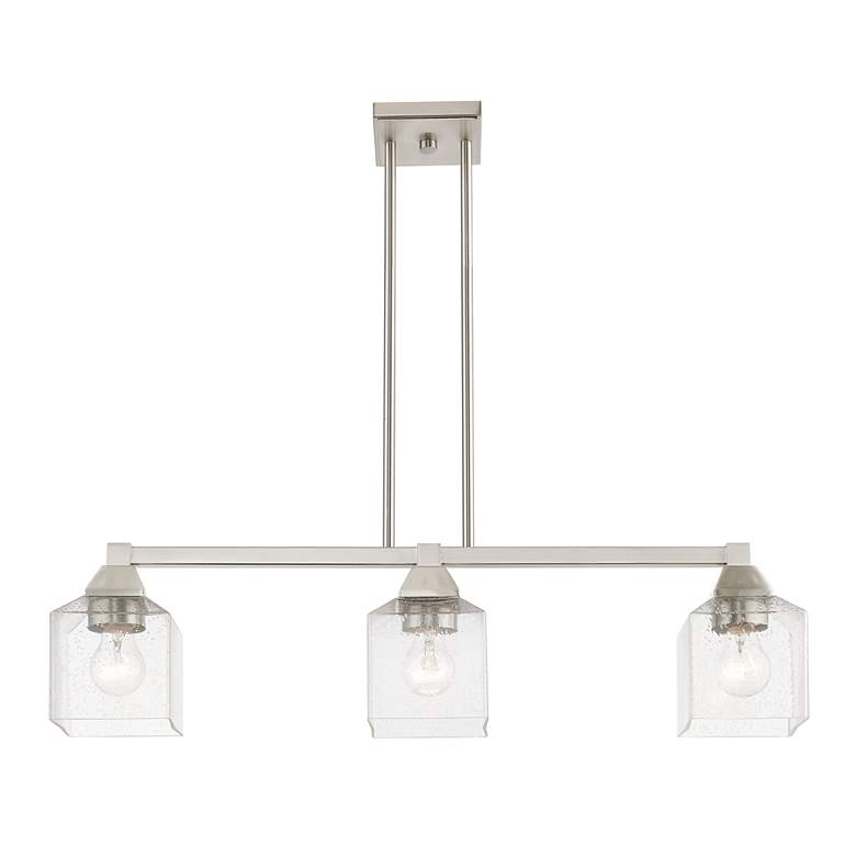 Image 4 Aragon 3 Light Brushed Nickel Linear Chandelier more views