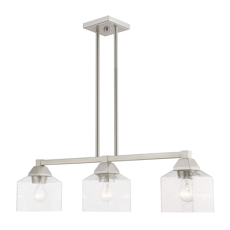 Image 5 Aragon 3 Light Brushed Nickel Linear Chandelier more views