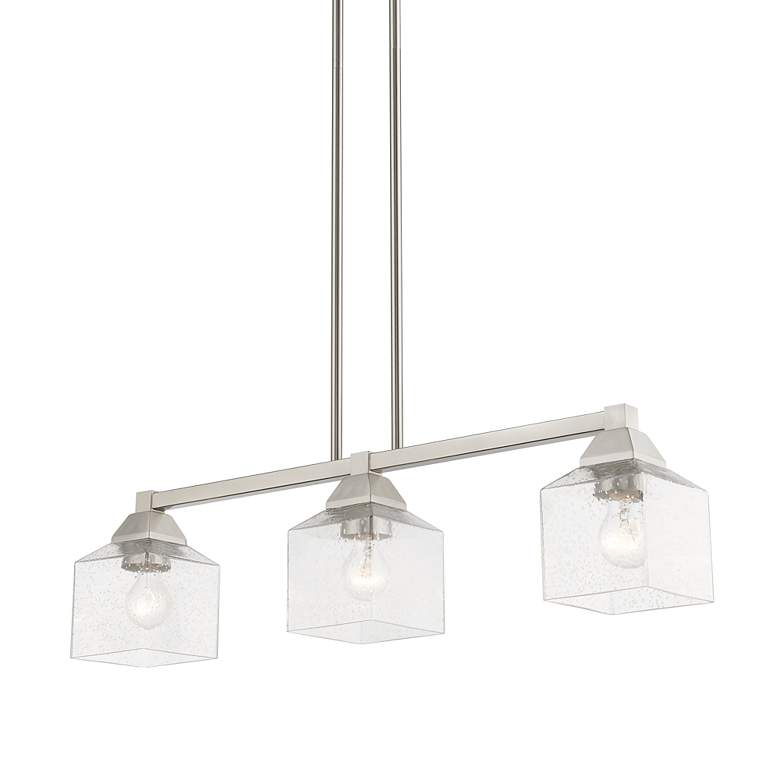 Image 6 Aragon 3 Light Brushed Nickel Linear Chandelier more views