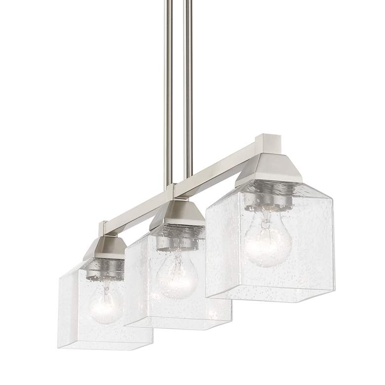 Image 7 Aragon 3 Light Brushed Nickel Linear Chandelier more views