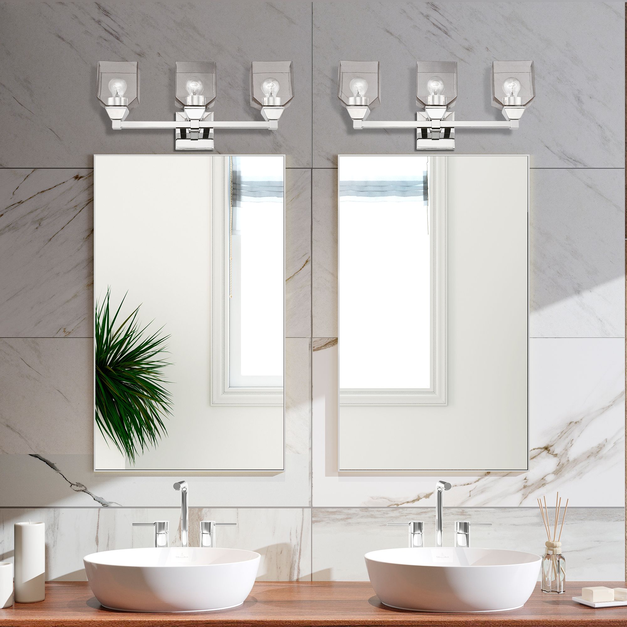 Aragon 3 Light Polished Chrome Vanity Sconce