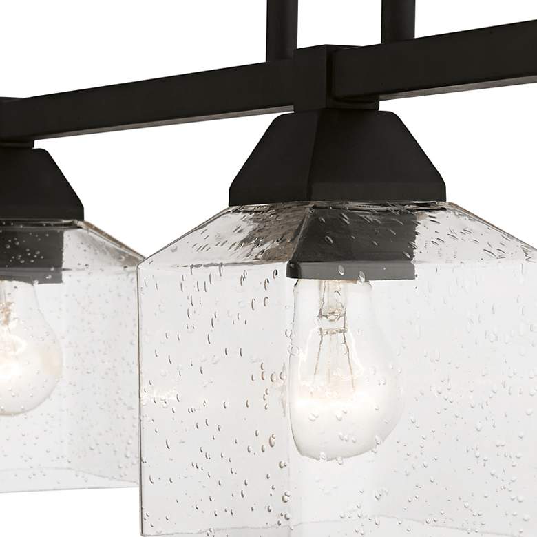 Image 5 Aragon 30"W Black 3-Light Linear Chandelier w/ Seeded Glass more views