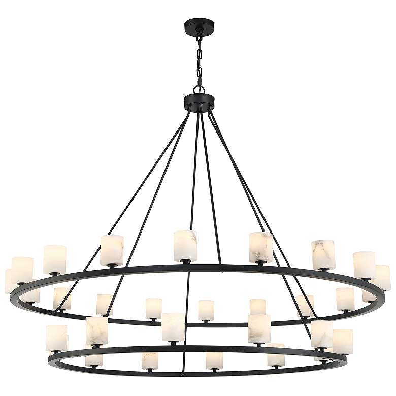 Image 2 Aragon 30 Light Matte Black Chandelier