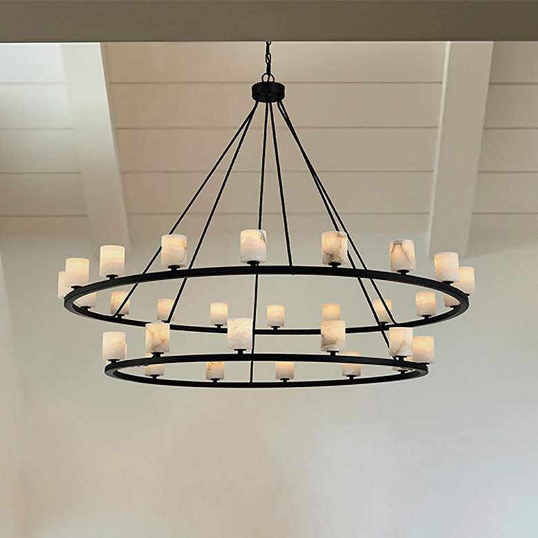 Image 1 Aragon 30 Light Matte Black Chandelier