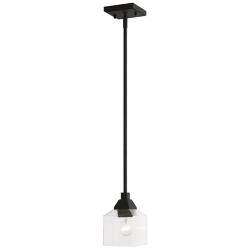 Aragon 4 3/4" Wide Black Mini Pendant w/ Clear Glass
