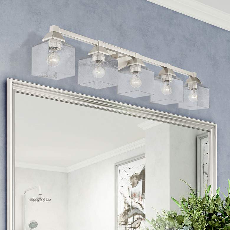 Image 2 Aragon 42" Wide Brushed Nickel 5-Light Bath Light