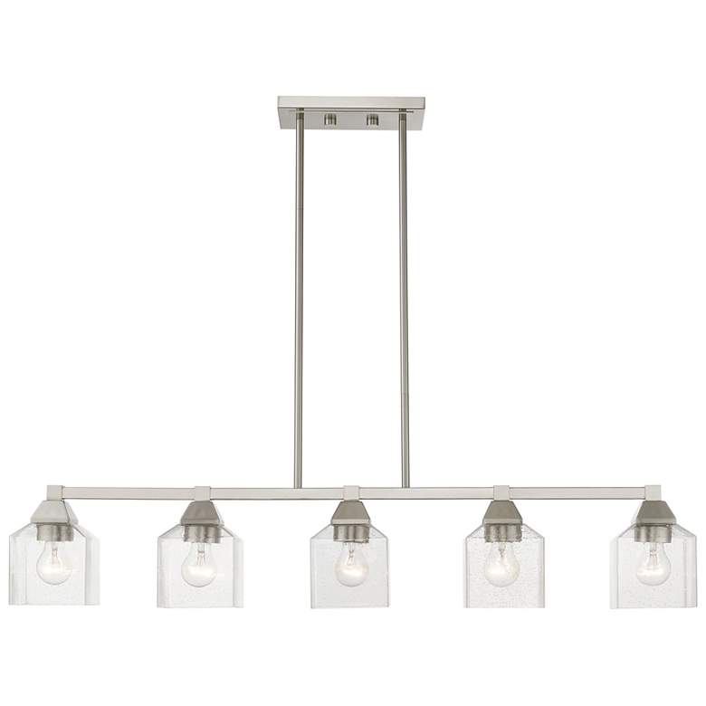 Image 1 Aragon 5 Light Brushed Nickel Linear Chandelier