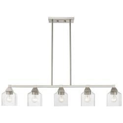 Aragon 5 Light Brushed Nickel Linear Chandelier