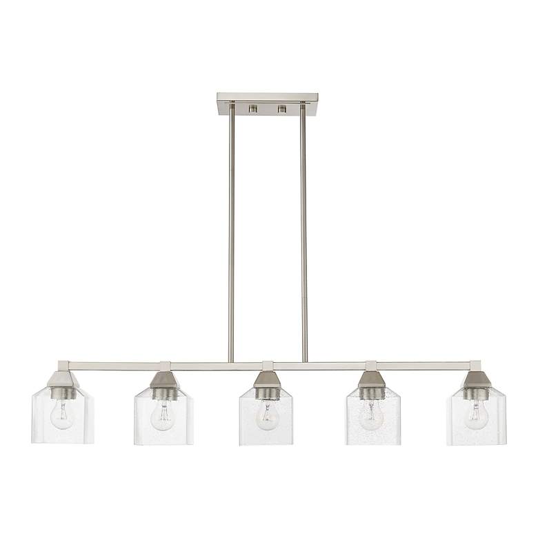 Image 3 Aragon 5 Light Brushed Nickel Linear Chandelier more views