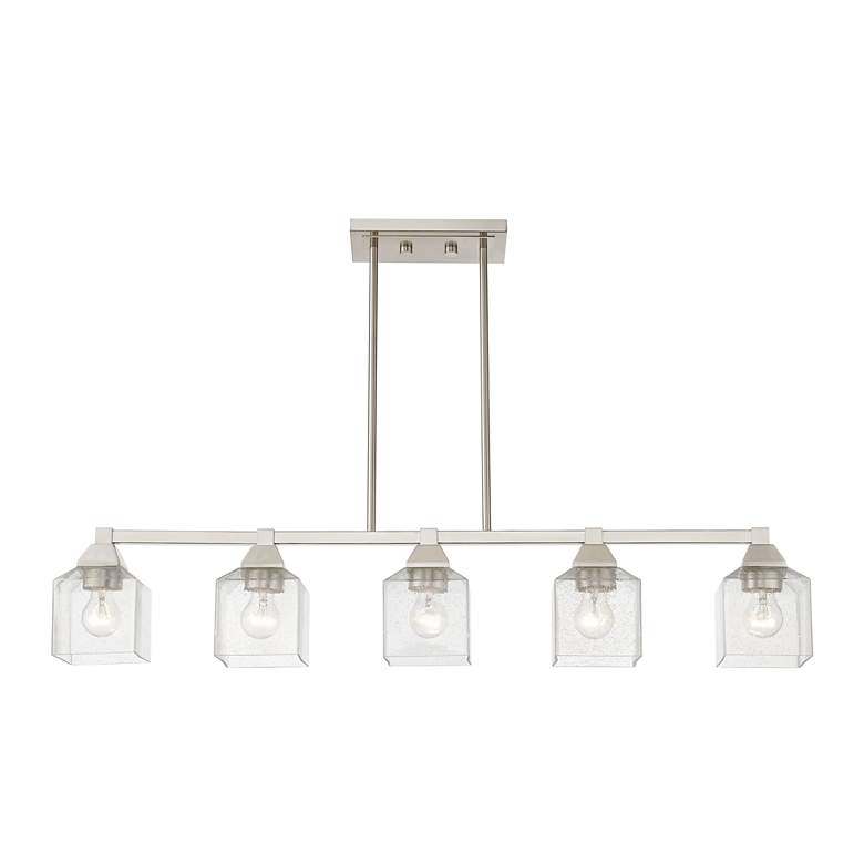 Image 4 Aragon 5 Light Brushed Nickel Linear Chandelier more views