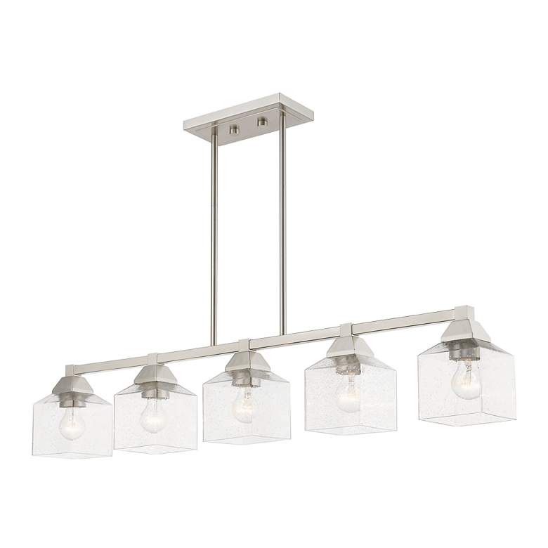 Image 6 Aragon 5 Light Brushed Nickel Linear Chandelier more views