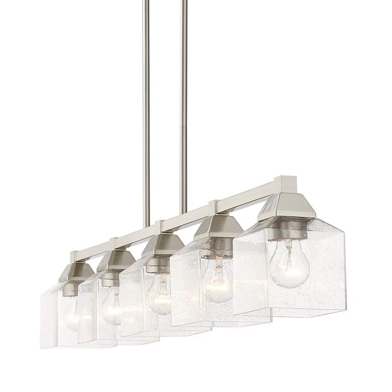 Image 7 Aragon 5 Light Brushed Nickel Linear Chandelier more views