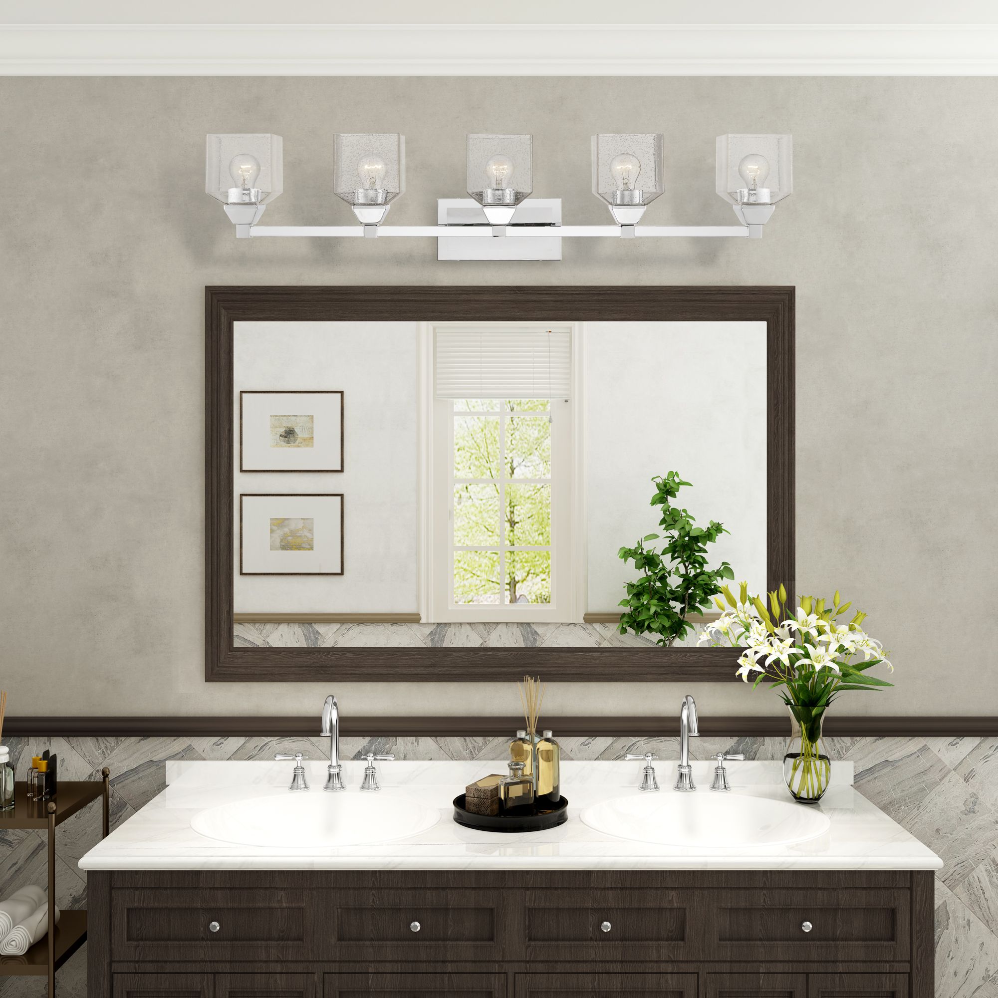 Aragon 5 Light Polished Chrome Vanity Light