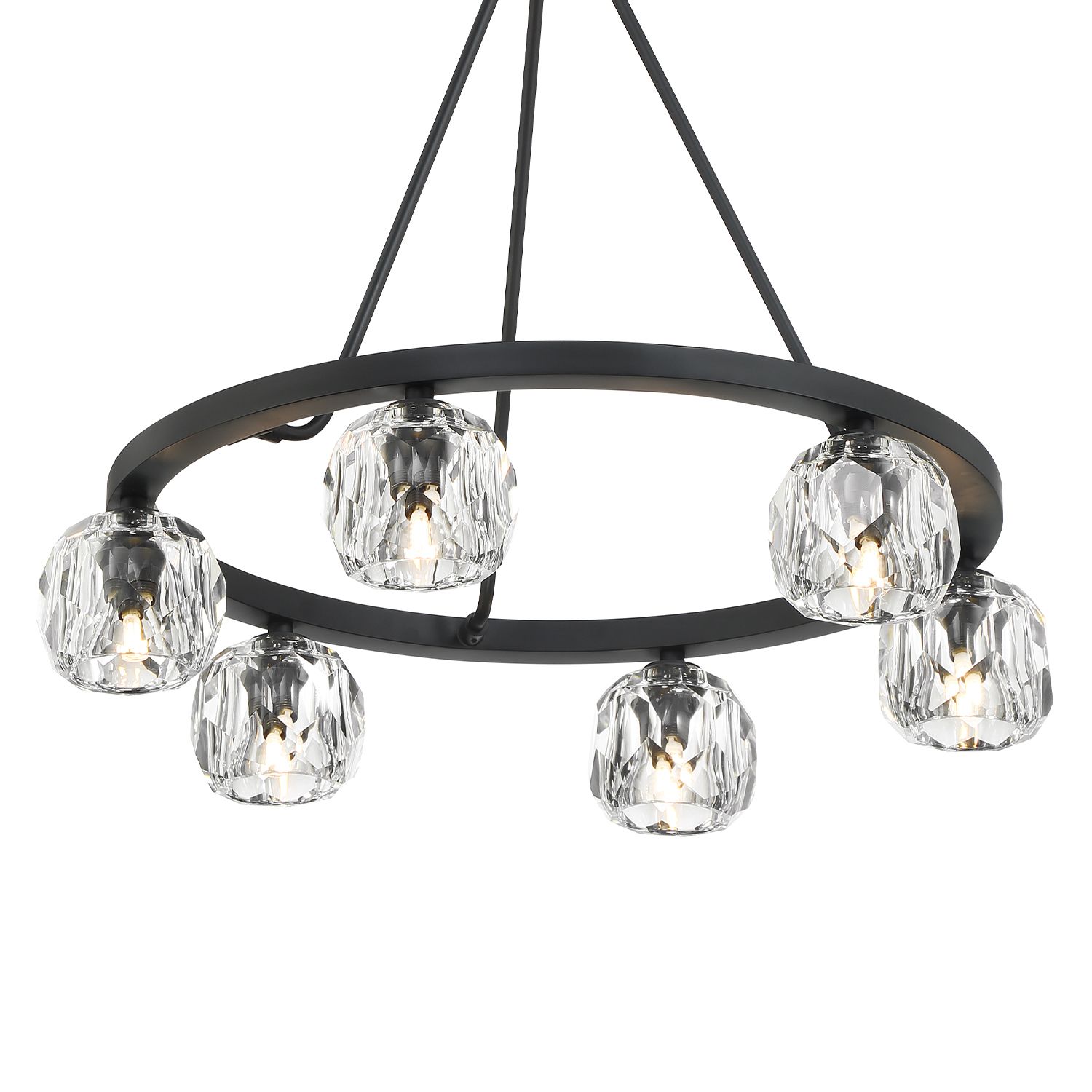 Aragon 6 Light Matte Black Chandelier