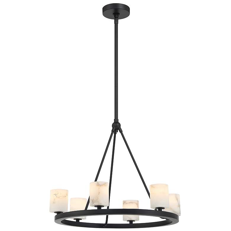 Image 2 Aragon 6 Light Matte Black Chandelier