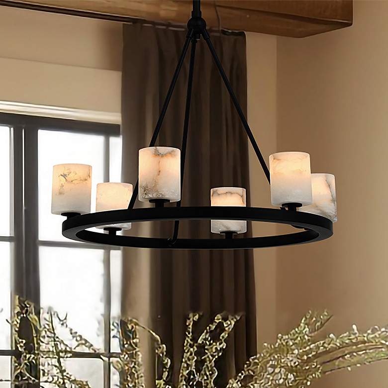 Image 1 Aragon 6 Light Matte Black Chandelier