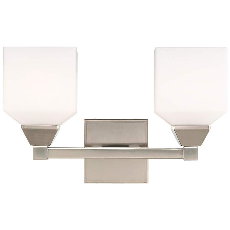 Image 2 Aragon 9 1/2" High Brushed Nickel 2-Light Wall Sconce
