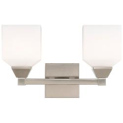 Aragon 9 1/2" High Brushed Nickel 2-Light Wall Sconce
