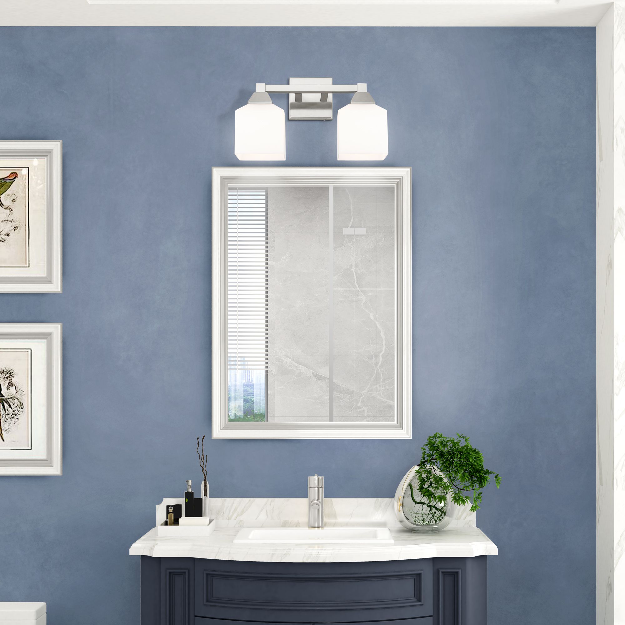 Aragon 9 1/2" High Brushed Nickel 2-Light Wall Sconce