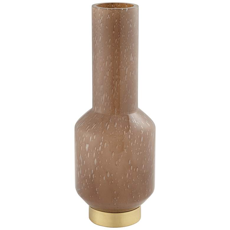 Image 1 Aralu 16 1/2" High Glossy Brown Bubble Glass Decorative Vase