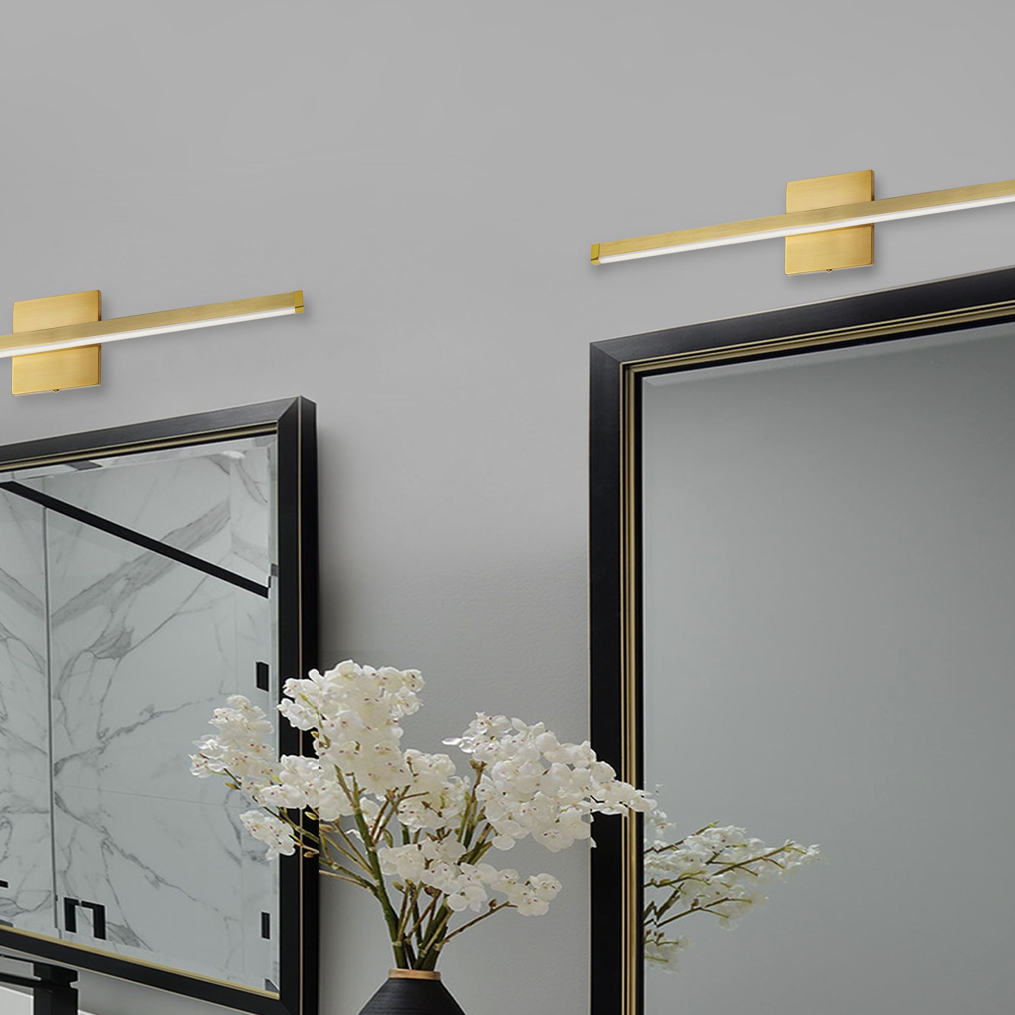 Image 2 Arandel 23.75" Wide Aged Brass 18W LED Vanity Light With Frosted Diffuser more views