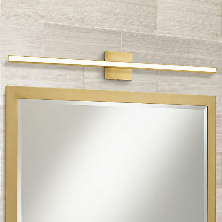 Image 1 Arandel 33 1/2 inch Wide Aged Brass LED Bath Bar