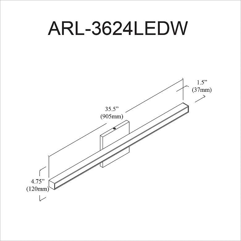 Image 4 Arandel 33 1/2" Wide Aged Brass LED Bath Bar more views
