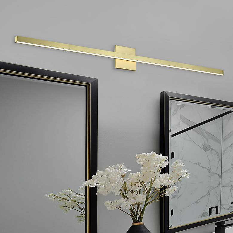 Image 1 Arandel 47 1/2" Wide Electroplated Aged Brass LED Bath Light