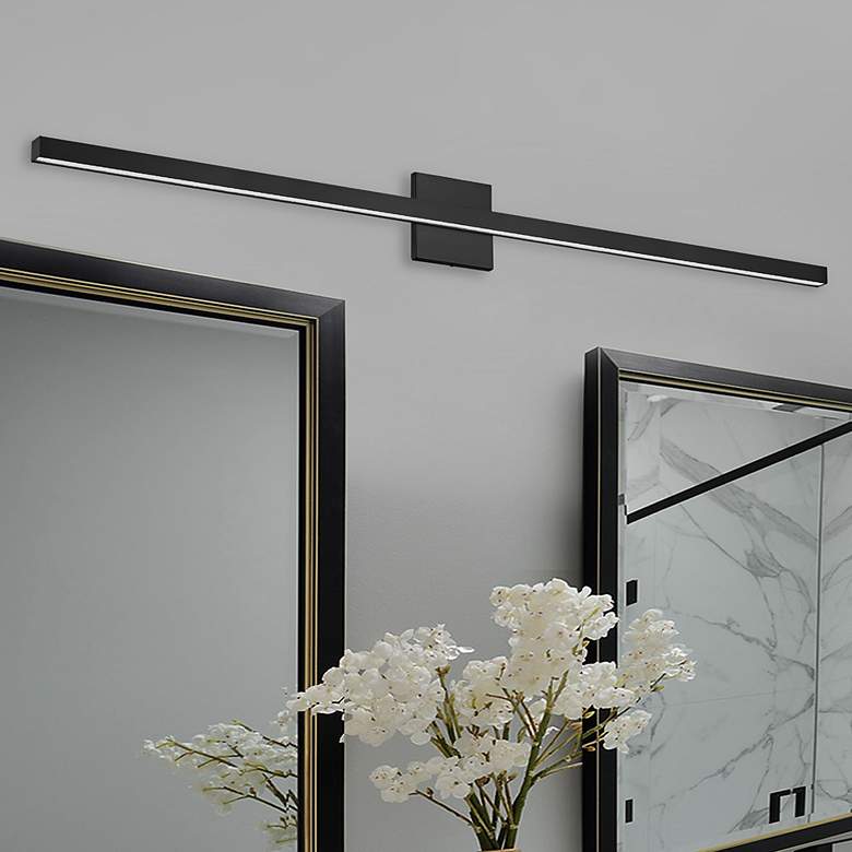 Image 1 Arandel 47 1/2" Wide Painted Black LED Bath Light