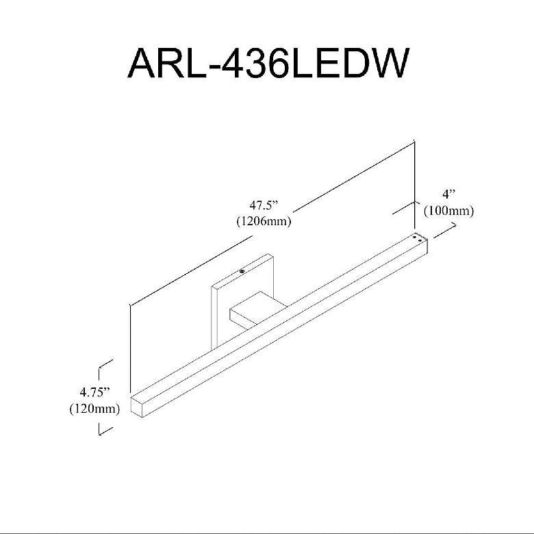 Image 2 Arandel 47 1/2" Wide Polished Chrome LED Vanity Bath Light more views
