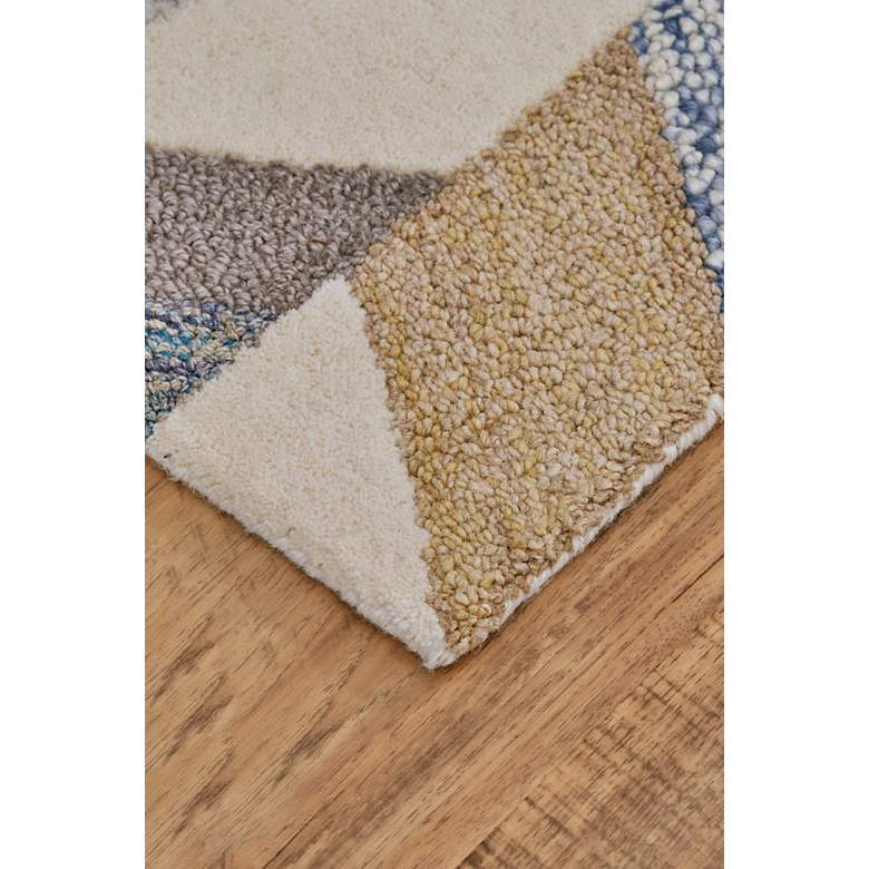 Image 3 Arazad 7238446 5'x8' Blue and Gold Graphic Chevron Area Rug more views