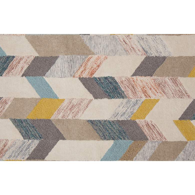 Image 6 Arazad 7238446 5&#39;x8&#39; Blue and Gold Graphic Chevron Area Rug more views