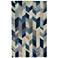 Arazad Tufted Graphic Chevron Rug, Cobalt Blue/Ivory,