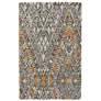 Thumbnail2 of Arazad 7238476 8'x11' Gray Orange Tribal Graphic Area Rug
