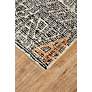 Thumbnail3 of Arazad 7238479 2'x3' Black and Ivory Tribal Diamond Area Rug more views