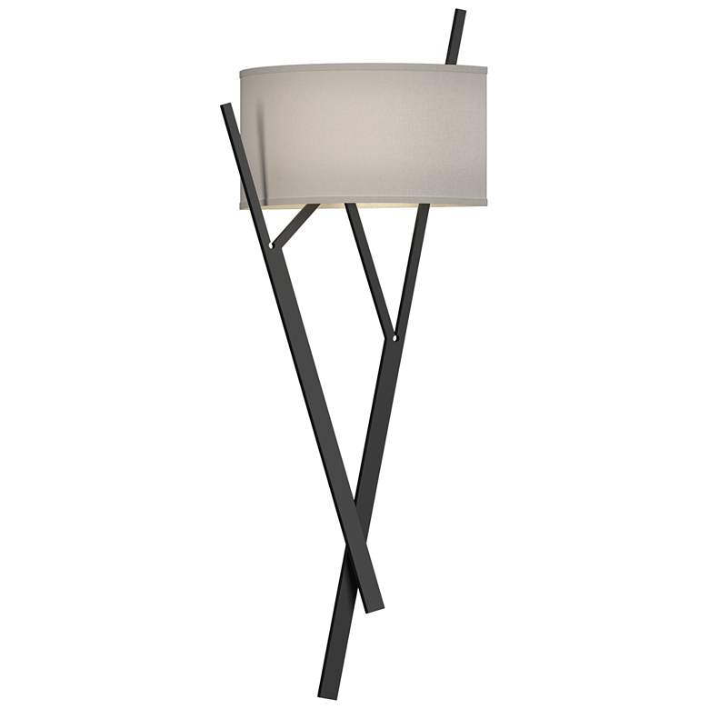 Image 1 Arbo 27.3" High Black Sconce With Flax Shade