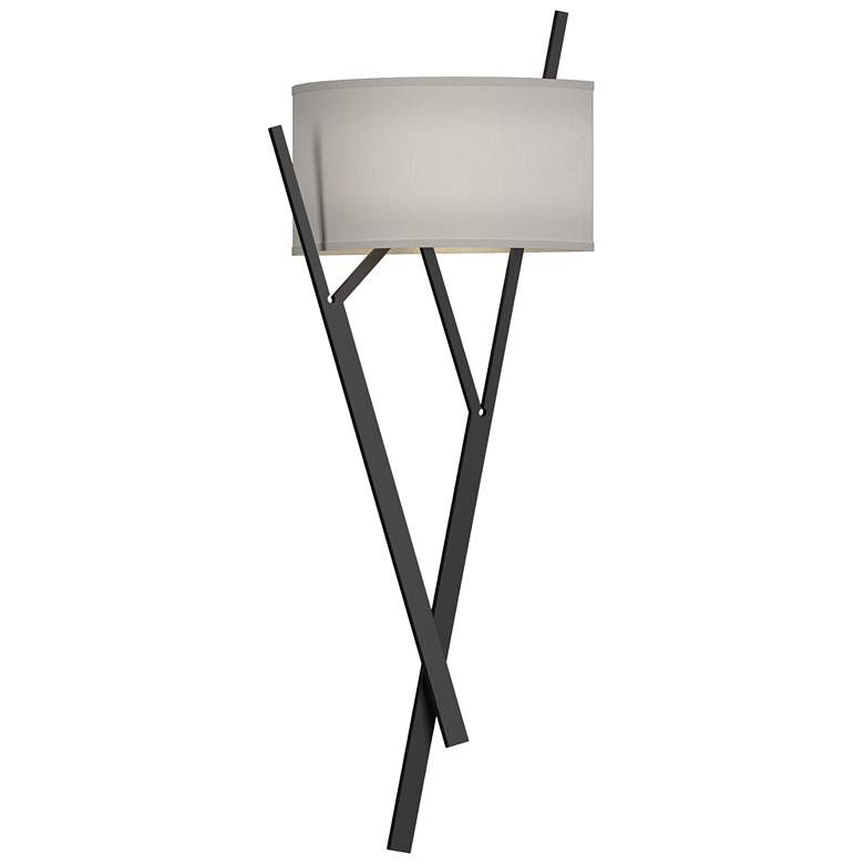 Image 1 Arbo 27.3" High Black Sconce With Natural Anna Shade