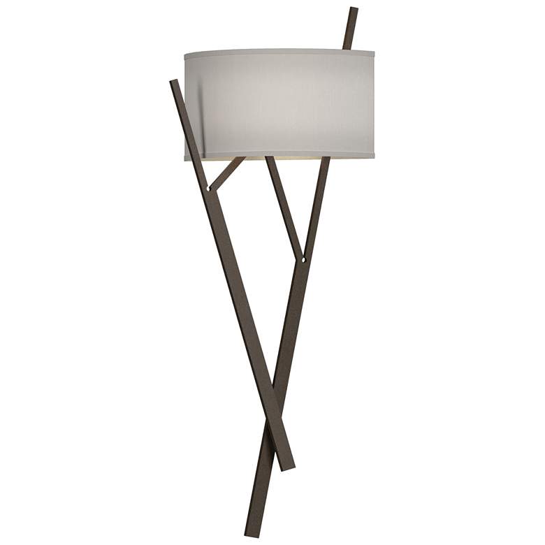 Image 1 Arbo 27.3" High Bronze Sconce With Natural Anna Shade