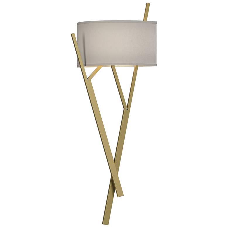 Image 1 Arbo 27.3" High Modern Brass Sconce With Flax Shade