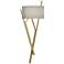Arbo 27.3" High Modern Brass Sconce With Flax Shade