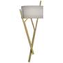 Arbo 27.3" High Modern Brass Sconce With Natural Anna Shade