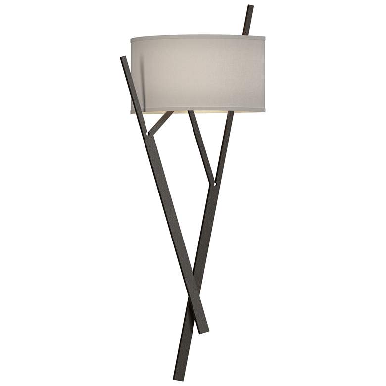 Image 1 Arbo 27.3" High Oil Rubbed Bronze Sconce With Flax Shade