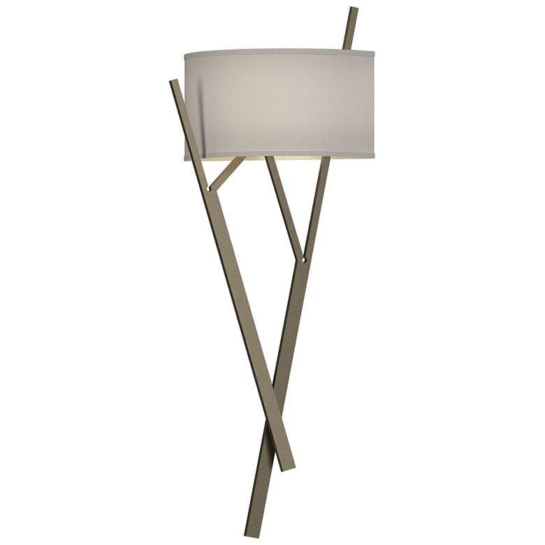 Image 1 Arbo 27.3" High Soft Gold Sconce With Flax Shade