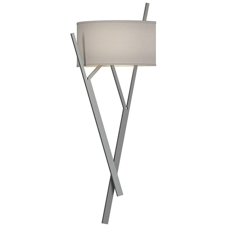 Image 1 Arbo 27.3" High Vintage Platinum Sconce With Flax Shade