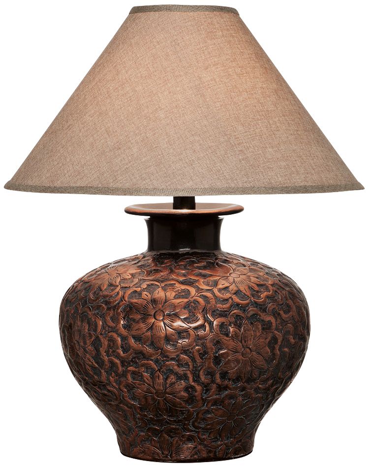 hammered copper floor lamp